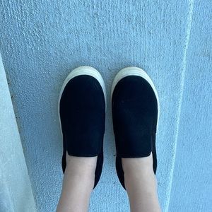 Black Suede Platform Sneakers
